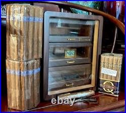 Marvero Cigar Humidors, Cedar Wood Humidor with Digital Hygrom 10x10x13