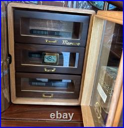 Marvero Cigar Humidors, Cedar Wood Humidor with Digital Hygrom 10x10x13