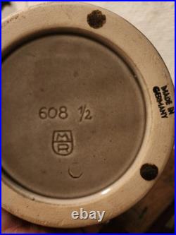 Marzi & Remy Mid-20th C Vint German Fgrtv Prcln Cer Pipe Tobacco Humidor/wd LID