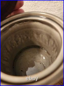 Marzi & Remy Mid-20th C Vint German Fgrtv Prcln Cer Pipe Tobacco Humidor/wd LID