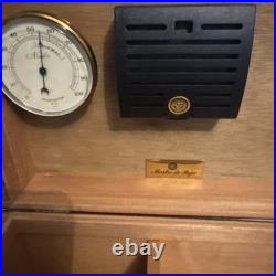 Mastro De Paja 50 Cigar Humidor 11.75x9.25x4 Withhygrometer & Humidifier