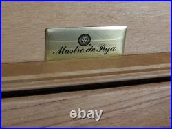 Mastro De Paja Cigar Humidor Laquered Burl Finish withHygrometer Near Mint Italy