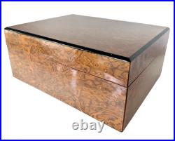 Mastro de Paja Italy Burlwood Cigar Humidor 50-Count Humigar Divider