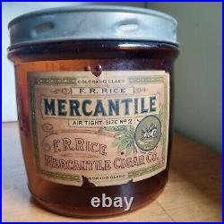 Mercantile Air Tight Havana Cigars St. Louis Emb With Labels & 1895 Metal LID