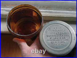 Mercantile Air Tight Havana Cigars St. Louis Emb With Labels & 1895 Metal LID