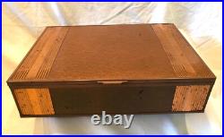 Metal wood copper humidor art deco box chest FLAW arts crafts tobacco 14x10 VTG