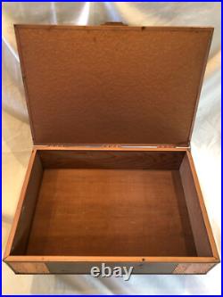 Metal wood copper humidor art deco box chest FLAW arts crafts tobacco 14x10 VTG