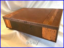 Metal wood copper humidor art deco box chest FLAW arts crafts tobacco 14x10 VTG