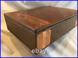 Metal wood copper humidor art deco box chest FLAW arts crafts tobacco 14x10 VTG