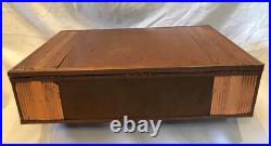 Metal wood copper humidor art deco box chest FLAW arts crafts tobacco 14x10 VTG