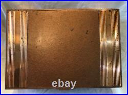 Metal wood copper humidor art deco box chest FLAW arts crafts tobacco 14x10 VTG