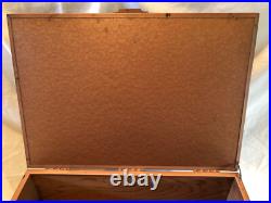 Metal wood copper humidor art deco box chest FLAW arts crafts tobacco 14x10 VTG