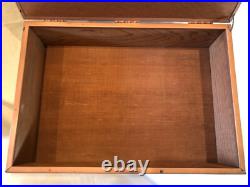 Metal wood copper humidor art deco box chest FLAW arts crafts tobacco 14x10 VTG