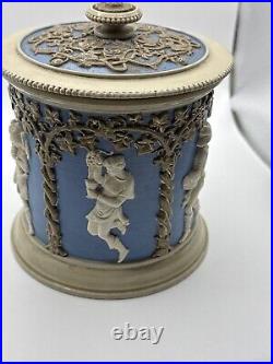 Mettlach Villeroy & Boch Tobacco Jars gothic Revival Architectural 1830