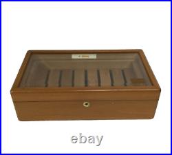Miami Cigar & Company Beveled Glass Top Humidor 19.25 Inches w Logo Rare