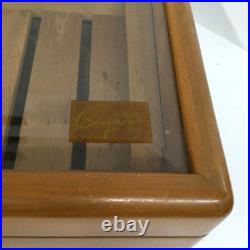Miami Cigar & Company Beveled Glass Top Humidor 19.25 Inches w Logo Rare