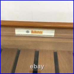 Miami Cigar & Company Beveled Glass Top Humidor 19.25 Inches w Logo Rare