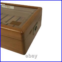 Miami Cigar & Company Beveled Glass Top Humidor 19.25 Inches w Logo Rare