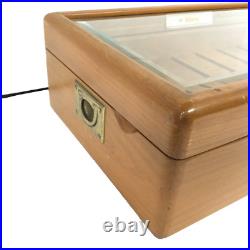 Miami Cigar & Company Beveled Glass Top Humidor 19.25 Inches w Logo Rare