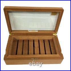 Miami Cigar & Company Beveled Glass Top Humidor 19.25 Inches w Logo Rare