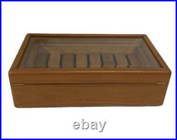 Miami Cigar & Company Beveled Glass Top Humidor 19.25 Inches w Logo Rare