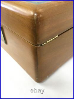 Miami Cigar & Company Beveled Glass Top Humidor 19.25 Inches w Logo Rare