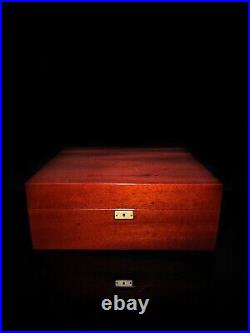 Michel Perrenoud Mahogany Humidor 100-150 ct Measures 15.5 L x 13 W x 6 H