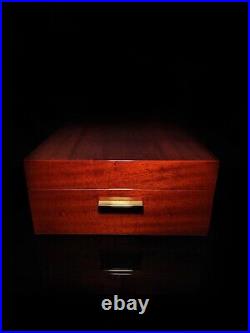 Michel Perrenoud Mahogany Humidor 100-150 ct Measures 15.5 L x 13 W x 6 H