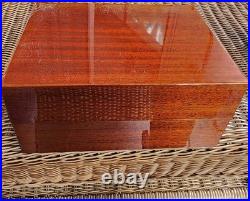 Michel Perrenoud Mahogany Humidor 25 ct Measures 10 L x 7.75 W x 4.5 H
