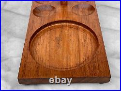 Mid-Century Modern Teak Glass Cigar Tobacco Humidor with Pipe Holder