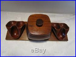 Mid Century Teak Wood stand rack HUMIDOR with6 PIPE REST 14 ½ W. ITALY RO-EL Vtg