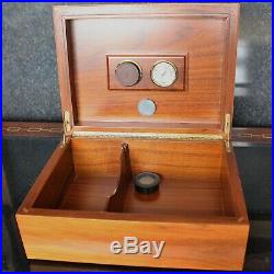 Milan Italy SAVINELLI Burr Wood Humidor with Brass Fittings