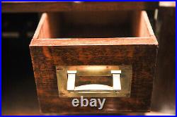 Military Campaign Chest of Oak Brass Table Top Collectors Cabinet Cigar Humidor