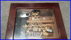 Monte Cristo Tabletop Humidor With Cigar Case, Cutter And Premium Cigars
