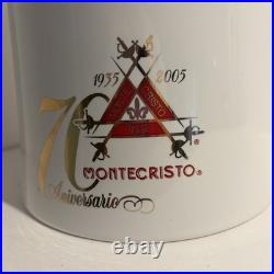 Montecristo 70 Aniversario 1955-2005 White Ceramic Cigar Jar Humidor with Lid