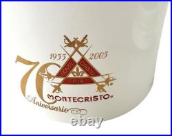 Montecristo 70 Aniversario 1955-2005 White Ceramic Cigar Jar Humidor with Lid