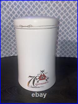 Montecristo 70th Anniversary Ceramic Cigar Humidor Jar Container White with Logo
