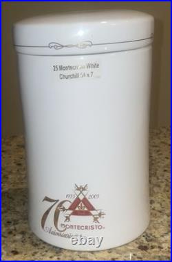 Montecristo 70th Anniversary Ceramic Cigar Jar Tabletop Humidor MINT CONDITION