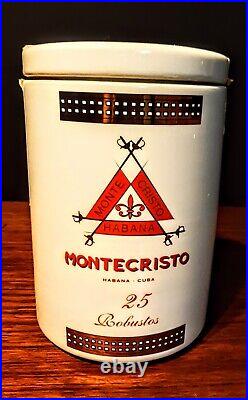 Montecristo Cigar Ceramic Storage Jar Humidor 2000 Limited Edition 25 Robustos