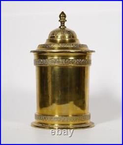 Mottahedeh tobacco brass canister plaque metal mark