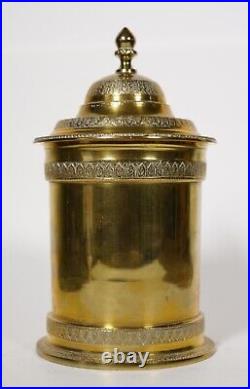 Mottahedeh tobacco brass canister plaque metal mark