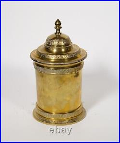 Mottahedeh tobacco brass canister plaque metal mark