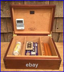 NICE Wooden Tobacco MJM Humidor Cigar Box With Content Thermometer Cases