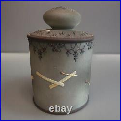 NIPPON Hand Painted Cigar & Pipe Humidor Tobacco Beautiful Grey Porcelian