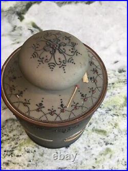 NIPPON Hand Painted Cigar & Pipe Humidor Tobacco Beautiful Grey Porcelian