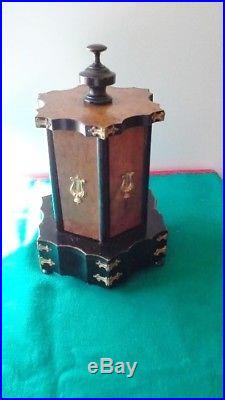 Napoleon III France Cigar Pipe Box Stand Holder XIX C. Ebonized Wood And Brass