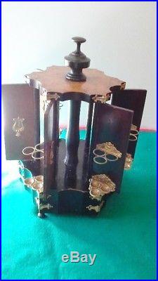 Napoleon III France Cigar Pipe Box Stand Holder XIX C. Ebonized Wood And Brass