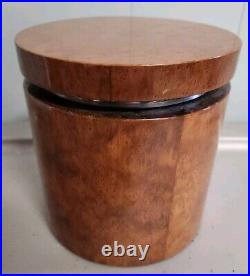 Nat Sherman Wood Humidor Tobacco Jar Cigar Pipe Rare Made In Italy