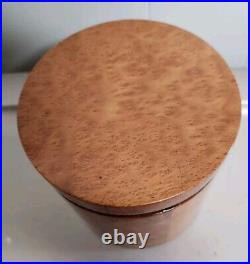 Nat Sherman Wood Humidor Tobacco Jar Cigar Pipe Rare Made In Italy