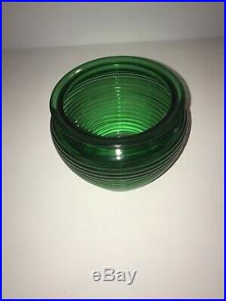 National Potteries Emerald Green Vintage Humidor Glass Division Cleveland Used